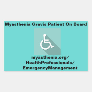 Myasthenia gravis-patiënt aan boord *Window-Sticke Rechthoekige Sticker