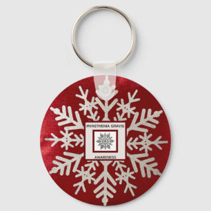 Myasthenia Gravis Red Snowflake Awareness Sleutelh Sleutelhanger