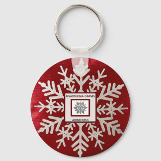 Myasthenia Gravis Red Snowflake Awareness Sleutelh Sleutelhanger
