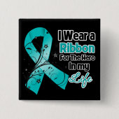 Myasthenia Gravis Ribbon Hero in mijn leven Vierkante Button 5,1 Cm (Voorkant)
