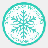 Myasthenia gravis sneeuwvlok krijger sticker (Voorkant)