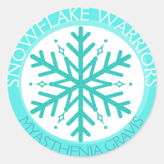 Myasthenia gravis sneeuwvlok krijger sticker (Voorkant)