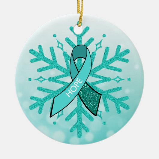 Myasthenia Gravis Snowflake kerstversiering Keramisch Ornament (Voorkant)