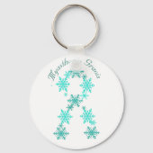 Myasthenia Gravis Snowflake Ribbon Sleutelhanger (Voorkant)