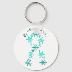 Myasthenia Gravis Snowflake Ribbon Sleutelhanger