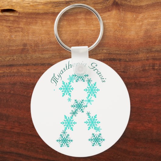 Myasthenia Gravis Snowflake Ribbon Sleutelhanger (Voorkant)