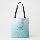 Myasthenia Gravis Snowflake Warrior Blauwgroen lin Tote Bag (Voorkant)