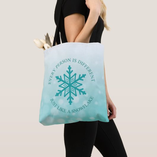 Myasthenia Gravis Snowflake Warrior Blauwgroen lin Tote Bag (Dichtbij)