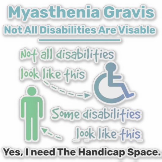 Myasthenia Gravis Sticker (Voorkant)