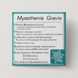 Myasthenia Gravis Vierkante Button 5,1 Cm