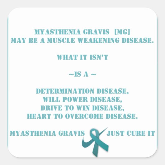 Myasthenia Gravis Vierkante Sticker (Voorkant)