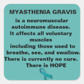 Myasthenia Gravis Vierkante Sticker (Voorkant)