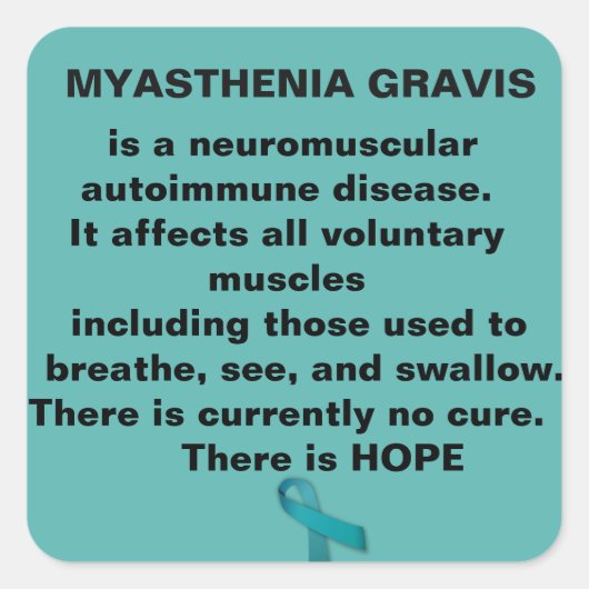 Myasthenia Gravis Vierkante Sticker (Voorkant)