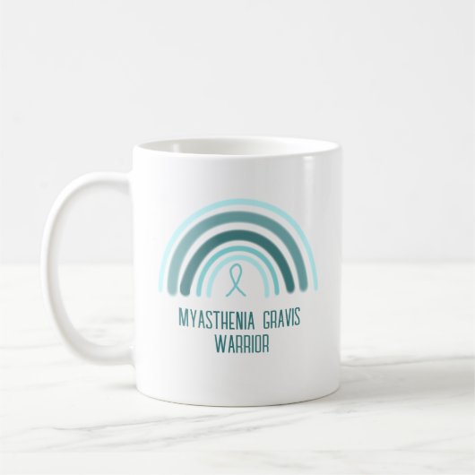 Myasthenia Gravis Warrior Rainbow en Ribbon Koffiemok (Links)