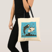 Myceense Grieks geïnspireerd Blue Fish Canvas tas (Voorkant (product))