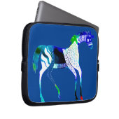 Myceense Grieks geïnspireerd Blue Horse Laptop Hoe Laptop Sleeve (Voorkant Rechts)