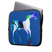 Myceense Grieks geïnspireerd Blue Horse Laptop Hoe Laptop Sleeve (Voorkant Links)