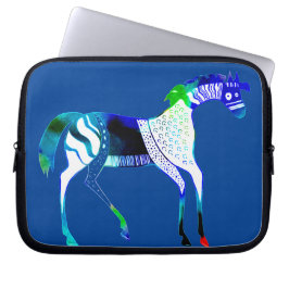 Myceense Grieks geïnspireerd Blue Horse Laptop Hoe Laptop Sleeve