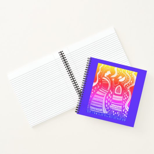 Myceense Grieks geïnspireerd Kleurrijk Paar Notiti Notitieboek (Binnen)