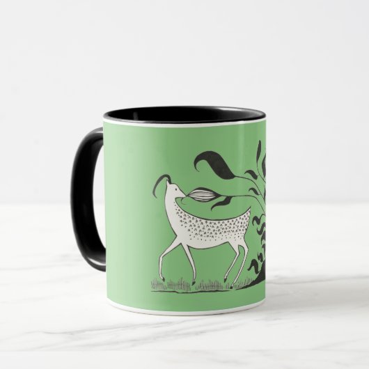 Myceense Grieks geïnspireerde groene geit Mok (Voorkant links)