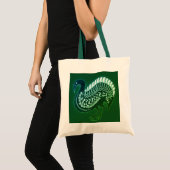 Myceense Grieks geïnspireerde Groene Vogel Canvas  Tote Bag (Voorkant (product))