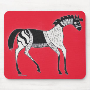 Myceense Grieks geïnspireerde Rode Paard Muismat