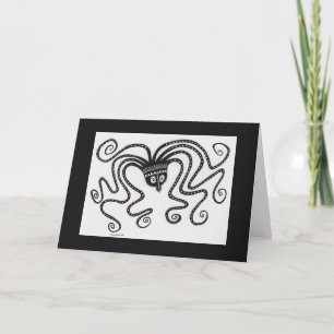 Myceense Griekse geïnspireerde octopus gevouwen Ka Bedankkaart