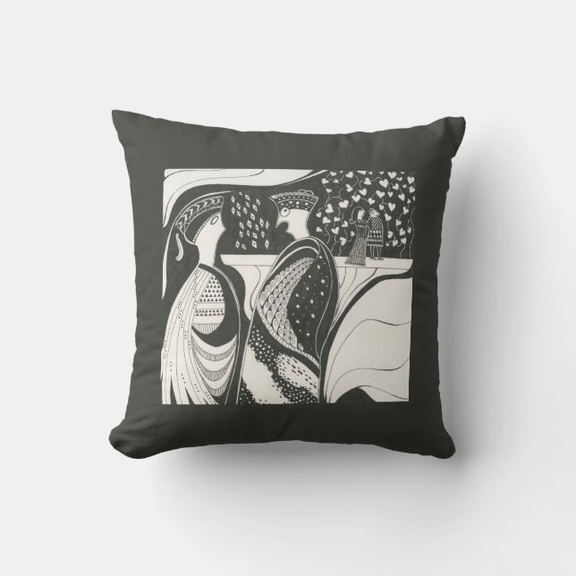 Myceense Griekse geïnspireerde roddels kussen (Voorkant)