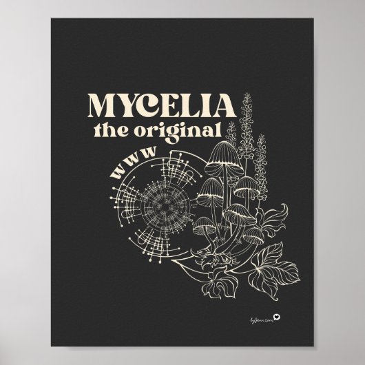 Mycelia het originele retro ontwerp van WWW Poster (Voorkant)