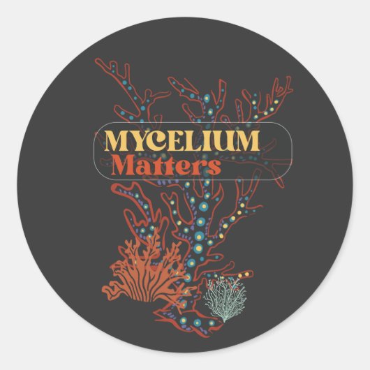 Mycelium Matters paddenstoel foerageren Ronde Sticker (Voorkant)