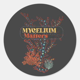 Mycelium Matters paddenstoel foerageren Ronde Sticker