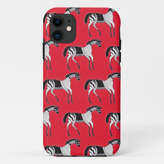 Mycenaean Greek Inspired Red Horse iPhone Case (Achterkant)