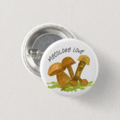Mycology Love Mushrooms Plant Science Botanical Ronde Button 3,2 Cm (Voorkant /achterkant)