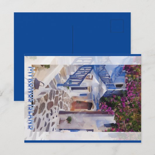 Myconos  coffee mug briefkaart (Voorkant / Achterkant)