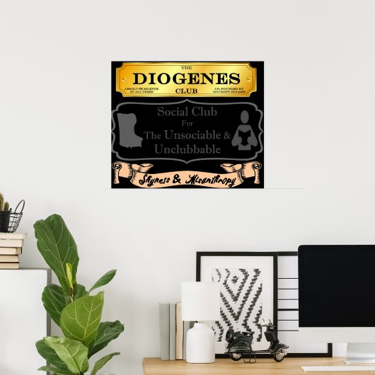 Mycroft Holmes Diogenes Club for the unsociable Poster (Thuiskantoor)