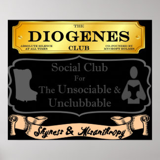 Mycroft Holmes Diogenes Club for the unsociable Poster
