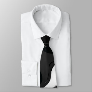 Mydeas Black & White Gray Wacky Marbled Paint Stropdas