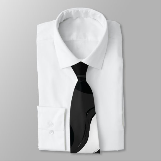 Mydeas Black & White Gray Wacky Marbled Paint Stropdas (Gebonden)