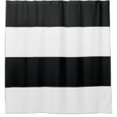Mydeas | Extra brede zwarte en witte strepen Douchegordijn (Voorkant)