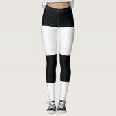 Mydeas | Extra brede zwarte en witte strepen Leggings (Voorkant)