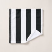 Mydeas | Zwarte en witte brede strepen Bad Handdoek (Wasdoekje)