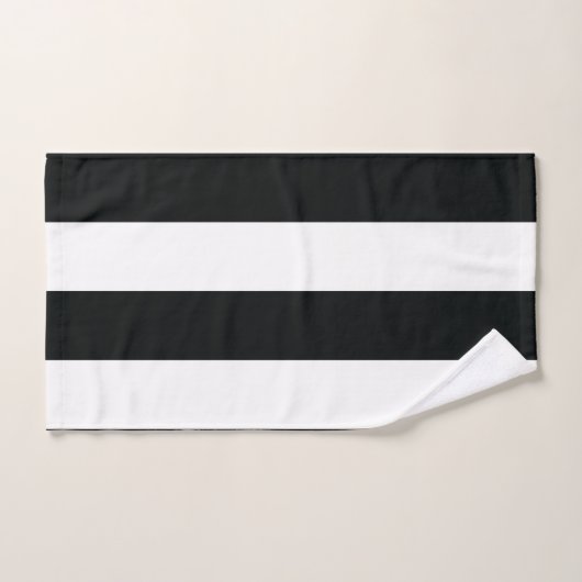 Mydeas | Zwarte en witte brede strepen Bad Handdoek (Handdoek)