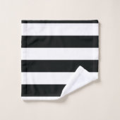 Mydeas | Zwarte en witte brede strepen Bad Handdoek (Wasdoekje)