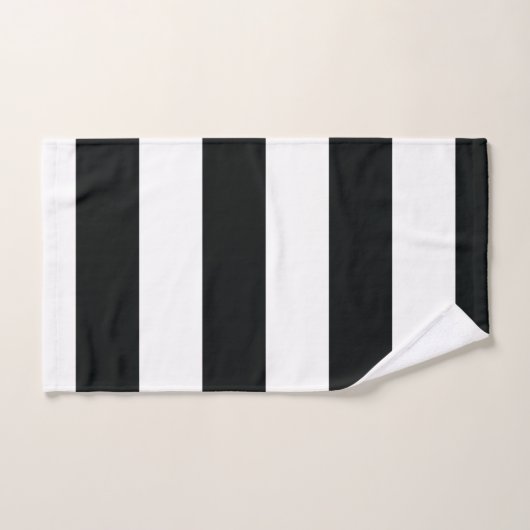 Mydeas | Zwarte en witte brede strepen Bad Handdoek (Handdoek)
