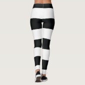 Mydeas | Zwarte en witte brede strepen Leggings (Achterkant)