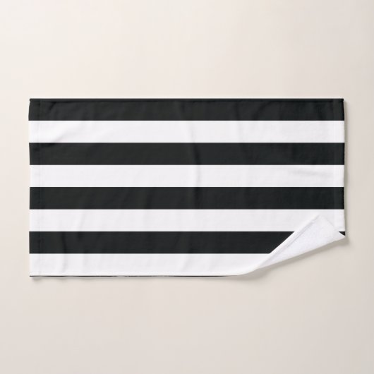 Mydeas | Zwarte en witte dikke strepen Handdoek (Handdoek)