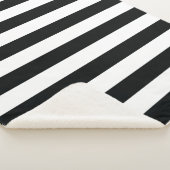 Mydeas | Zwarte en witte dikke strepen Sherpa Deken (3/4)