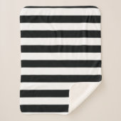Mydeas | Zwarte en witte dikke strepen Sherpa Deken (Voorkant)