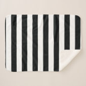 Mydeas | Zwarte en witte dikke strepen Sherpa Deken (Voorkant (horizontaal))