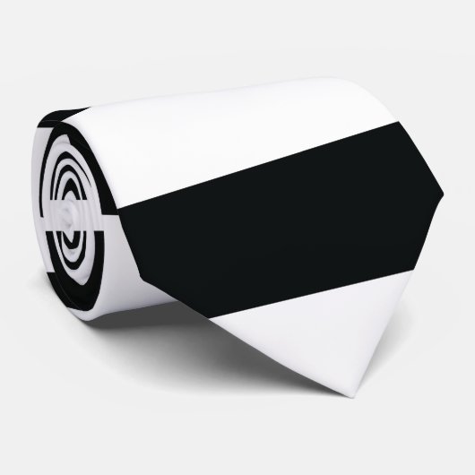 Mydeas | Zwarte en witte dikke strepen Stropdas (Opgerold)